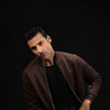 Dark Brown Zip-Up Raglan Jacket