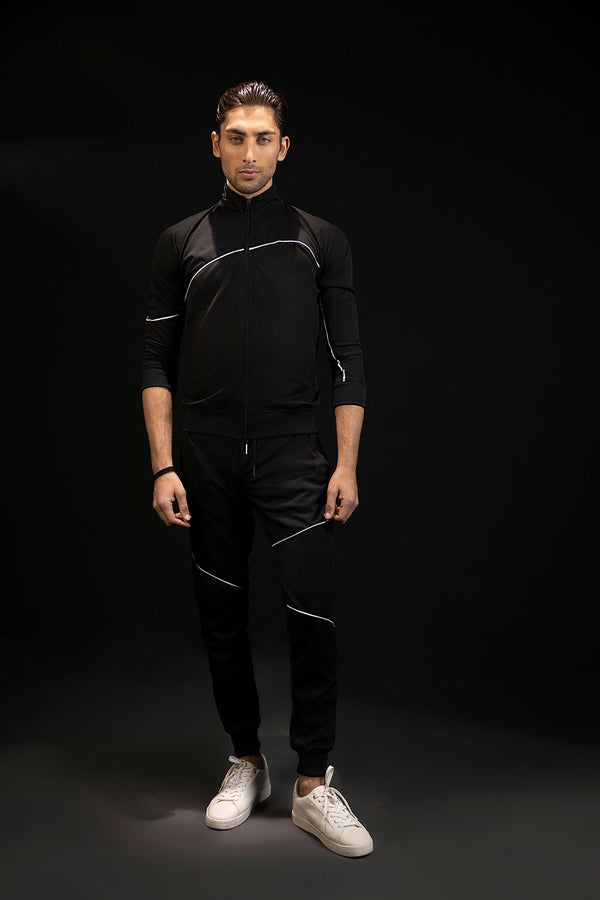 Black Piping Tracksuit