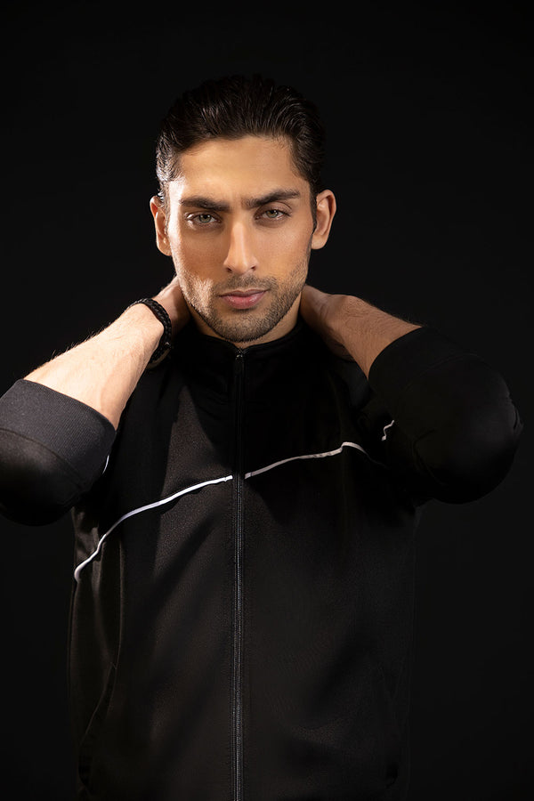 Black Piping Tracksuit