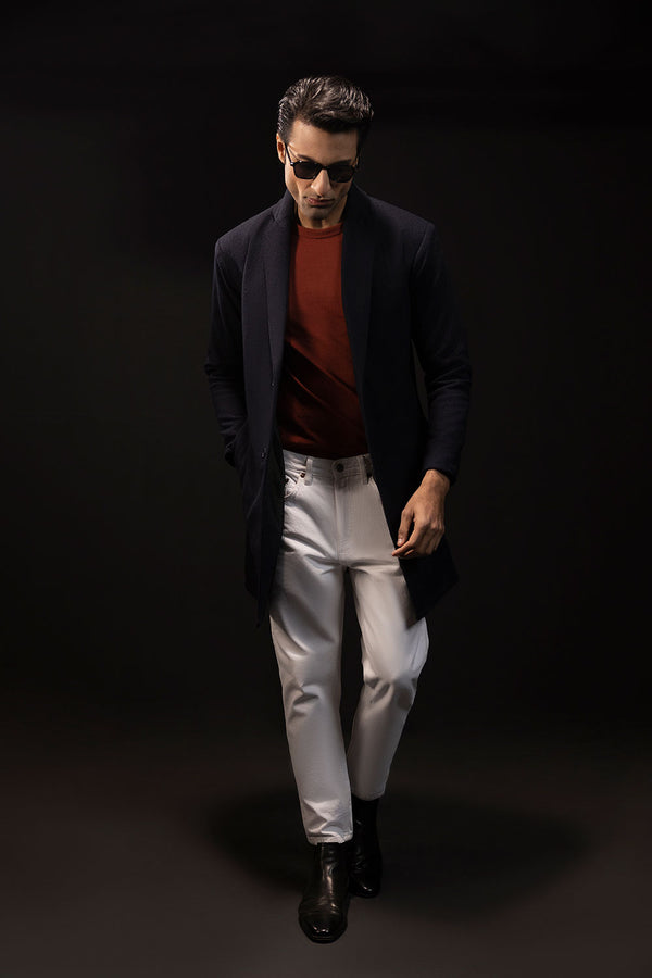 Navy Blue Wool Over Coat