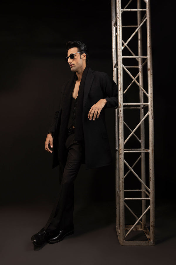 Black Wool Over Coat