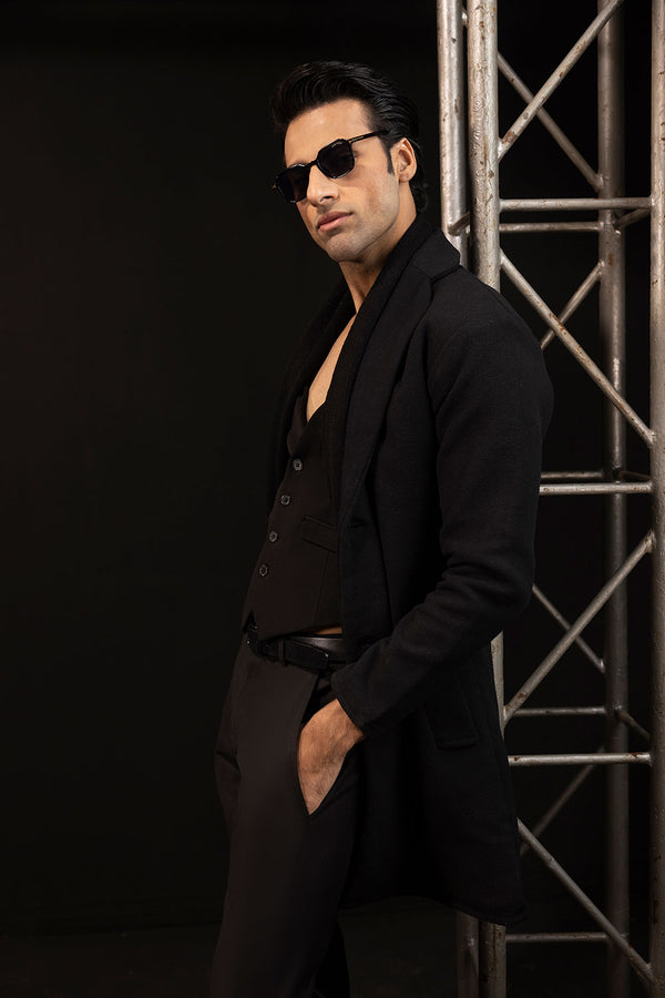 Black Wool Over Coat