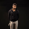 Black Cropped Pronounced Shoulder Hoodie
