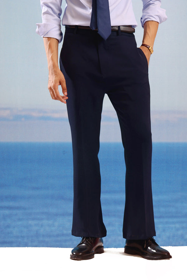 Dark Navy Riviera Flared Trousers