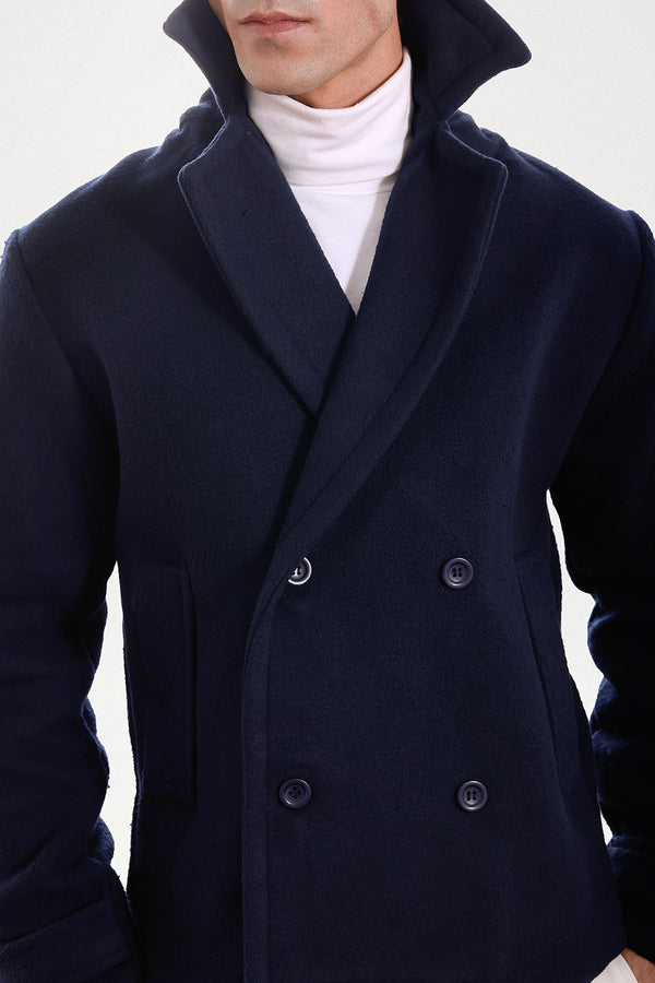 Navy Blue Wool Pea Coat