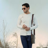Cream Asymmetric Cardigan