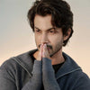Charcoal Fisherman Knit Zip Neck Jumper