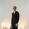 Black Fisherman Knit Zip Neck Jumper