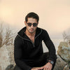 Black Fisherman Knit Zip Neck Jumper