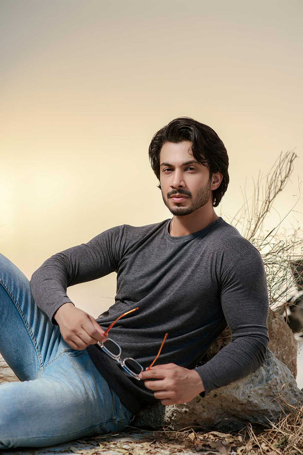 Charcoal Full Sleeves Crew Neck