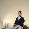 Navy Blue Fisherman Knit Zip Neck Jumper