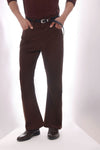 Brown Soft Cotton Bootcut Trousers