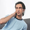 Light Blue Basic Contrast Rib T-Shirt
