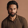 Khaki Green Plisse Johnny Collar Polo