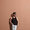 Black V Neck Organic Vest
