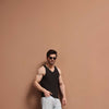 Black V Neck Organic Vest
