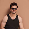 Black V Neck Organic Vest