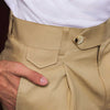 Sand Classic Cut Pleated Chino
