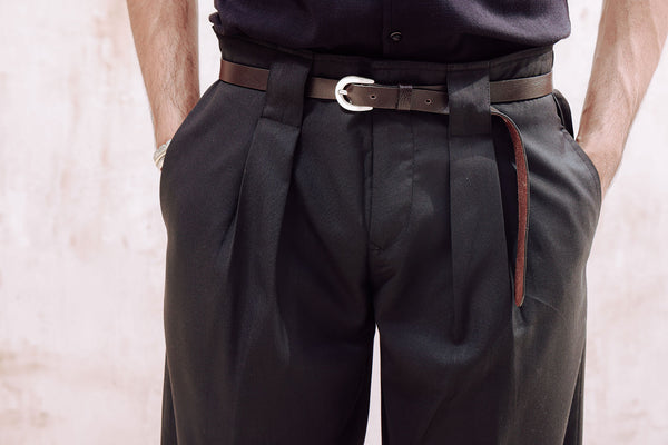 Black Wide Fit Portobello Trousers