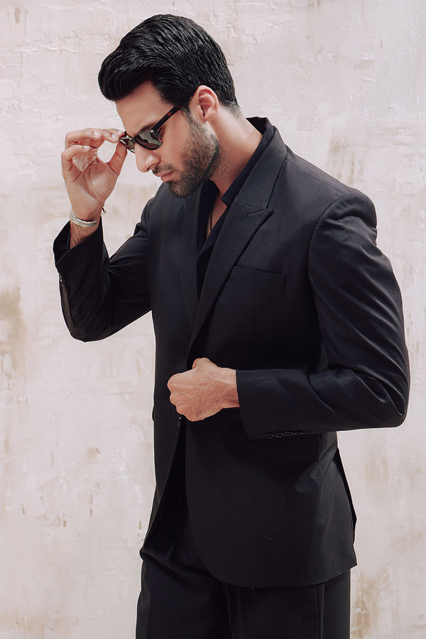 Black Slim Fit Suit Blazer