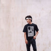 Black Abstract Printed Oversized T-Shirt