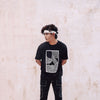Black Abstract Printed Oversized T-Shirt