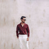 Maroon Sailor Collar Shirt
