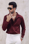 Maroon Sailor Collar Shirt