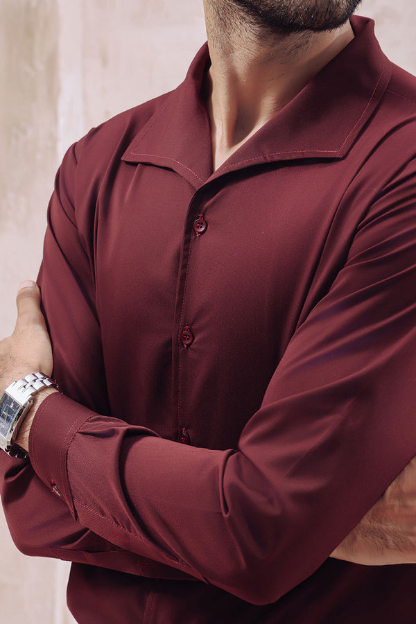 Maroon Sailor Collar Shirt