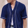 Navy Blue Base Ball Jersey Shirt