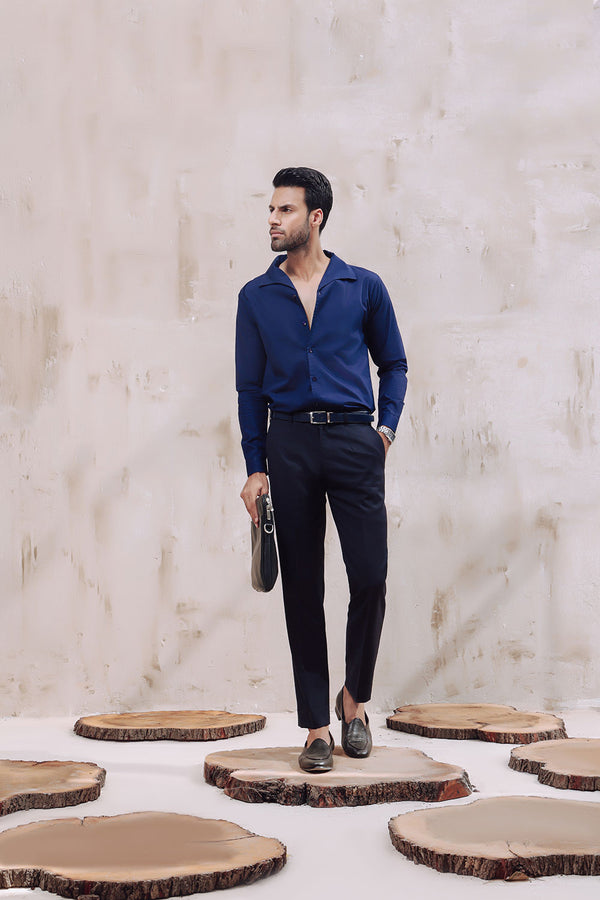 Navy Blue Sailor Collar Shirt