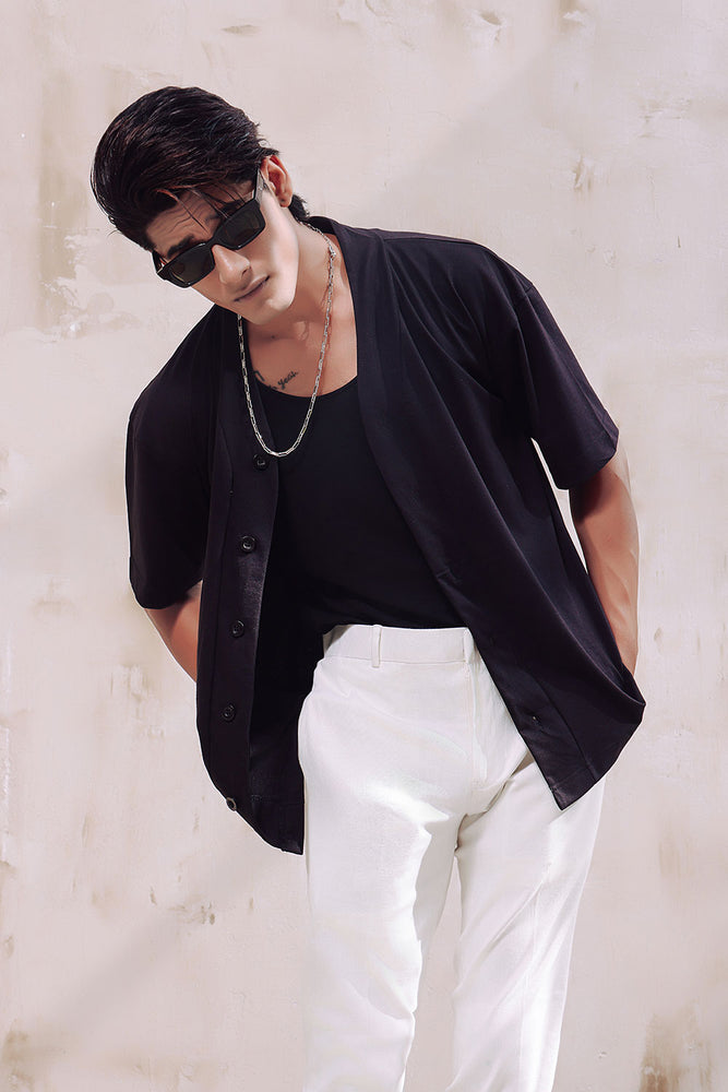 Black Base Ball Jersey Shirt