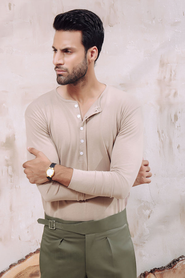 Stone Five Button Henley