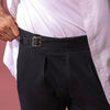 Black Single Buckle Gurkha Chino