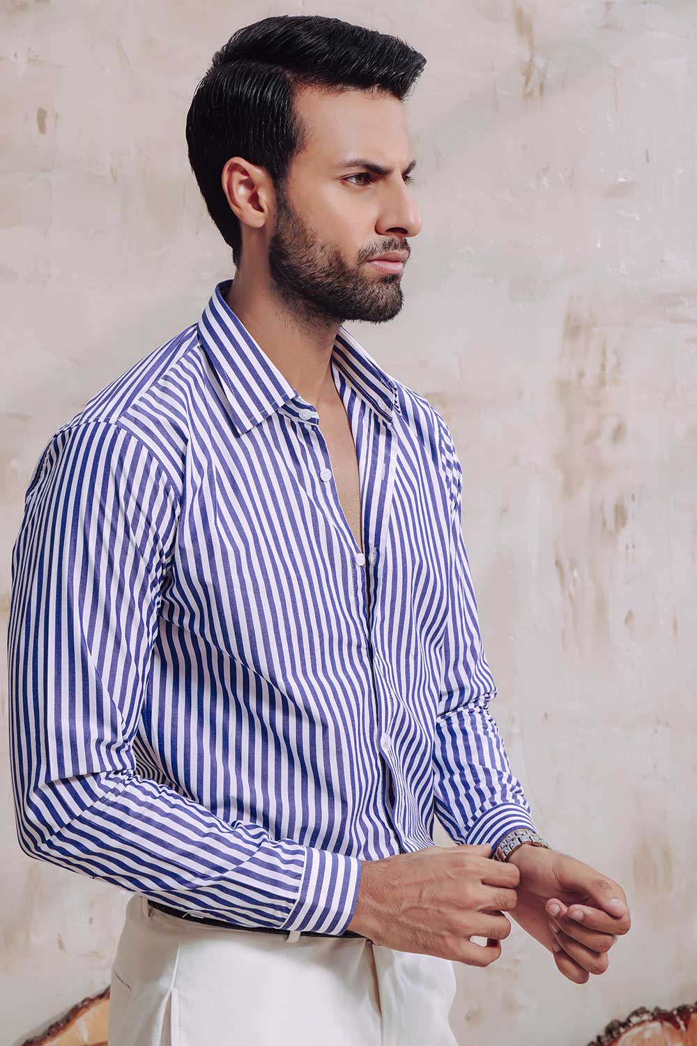Blue Striped Oxford Shirt