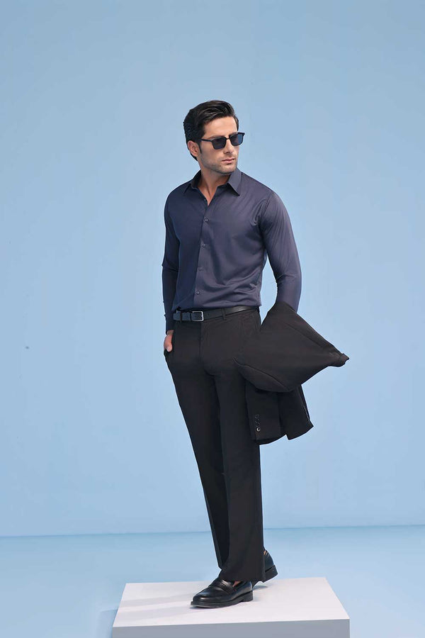 Navy Blue Oxford Dress Shirt