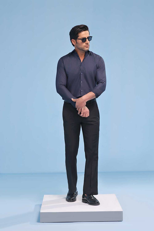 Navy Blue Oxford Dress Shirt