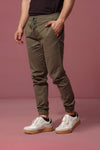 Khaki Green Slim Fit Chino Jogger Pants