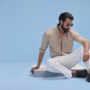 Beige Cotton Dress Shirt With Chest Pockets
