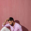 Lilac With Stand-Up Collar Shirt
