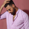 Lilac With Stand-Up Collar Shirt