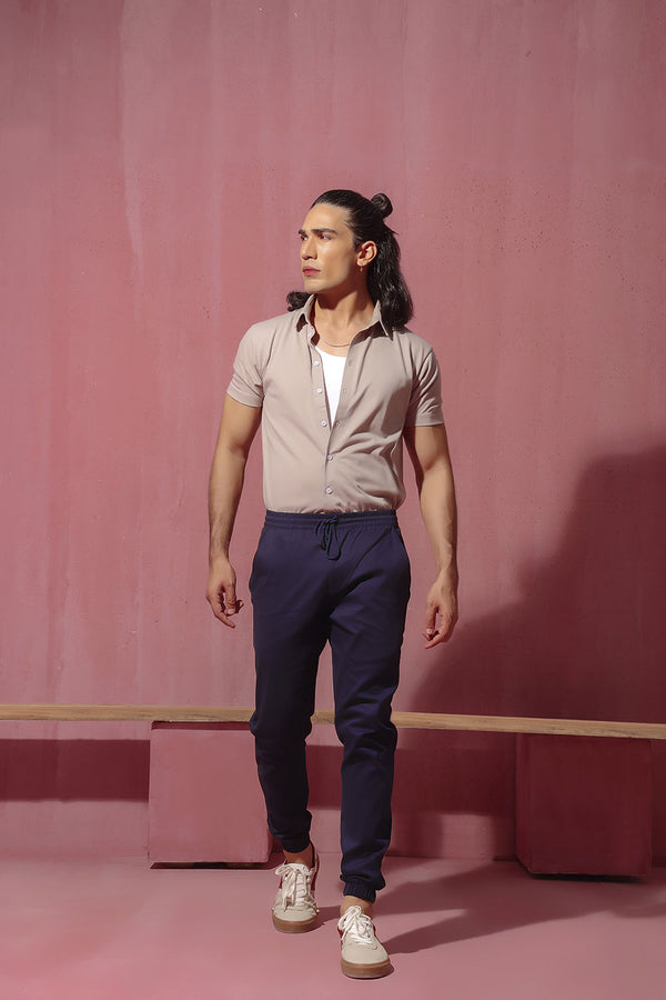 Navy Blue Slim Fit Chino Jogger Pants