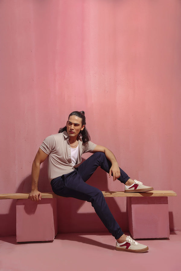 Navy Blue Slim Fit Chino Jogger Pants