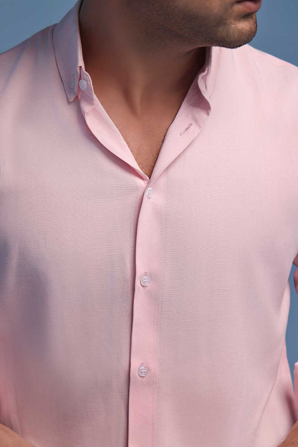 Pink Linen Regular Fit Shirt