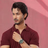 Maroon Open Collar Structured Pique Polo Shirt