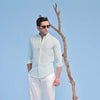 Mint Green Linen Regular Fit Shirt