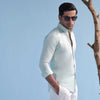 Mint Green Linen Regular Fit Shirt