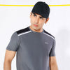 ZED Grey Active Stripe Performance Training T-shirt