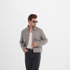Grey Wool Cropped Fit Zipper Jacket