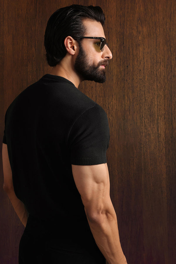 Black HQ Knitted T-shirt